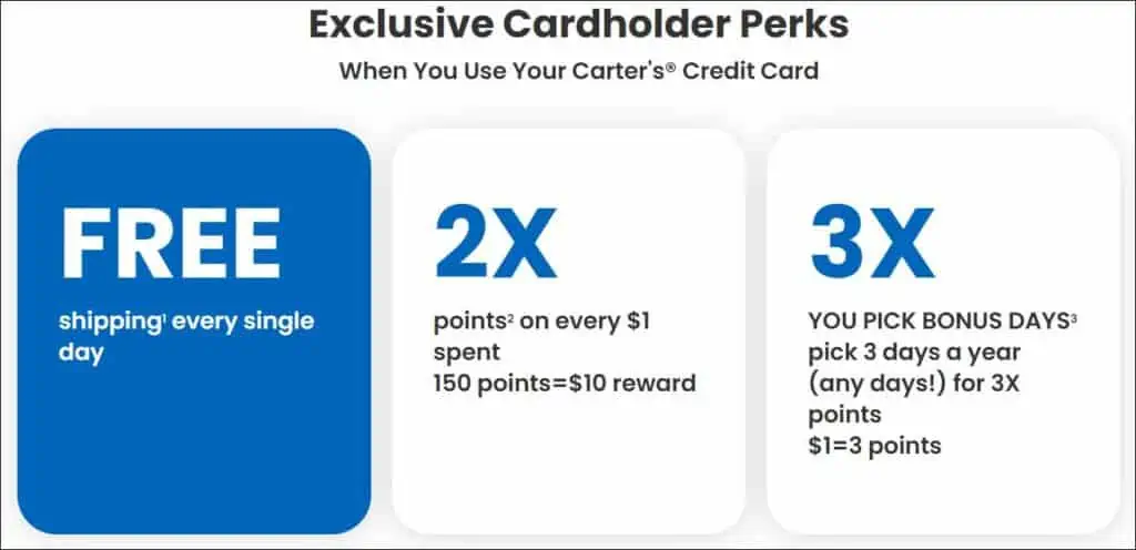 carters credit card login