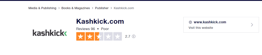 Kashkick Trust Pilot Rating